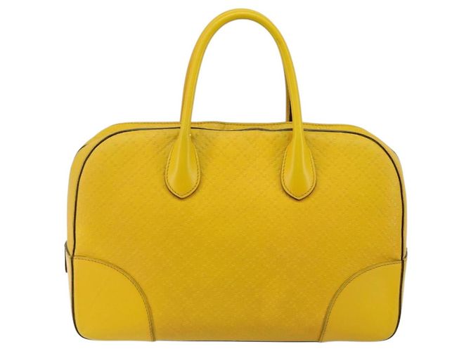 Borsa a mano in pelle Diamante GUCCI Gialla Argento 354332 Auth bs29447 Giallo - vista 2