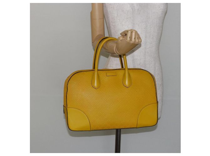 Borsa a mano in pelle Diamante GUCCI Gialla Argento 354332 Auth bs29447 Giallo - vista 23