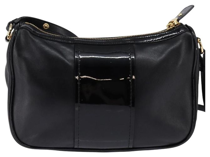 Borsa a Spalla Vala in Pelle Nera e Oro di Salvatore Ferragamo Auth bs29448 Nero D'oro - vista 2