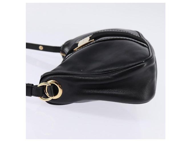 Borsa a Spalla Vala in Pelle Nera e Oro di Salvatore Ferragamo Auth bs29448 Nero D'oro - vista 3