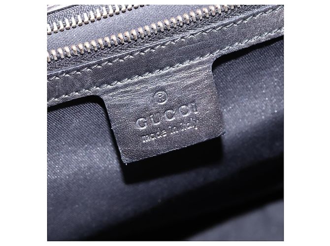 Bolso de mano de lona GG Gucci Negro Dorado Auth SW1542 - vista 18