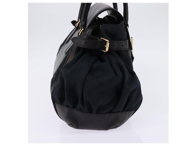 Bolso de mano de lona GG Gucci Negro Dorado Auth SW1542 - vista 3