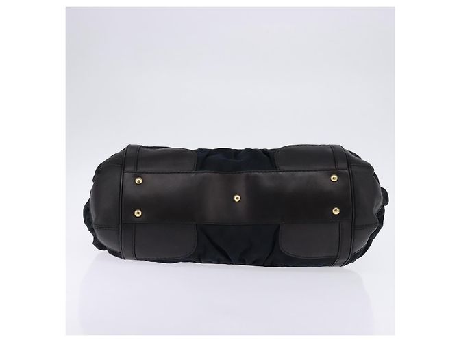 Bolso de mano de lona GG Gucci Negro Dorado Auth SW1542 - vista 5