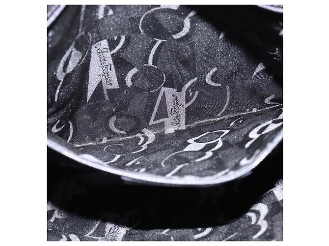 Borsa a Spalla Vala Chain in Tela Nera e Argento di Salvatore Ferragamo Auth BA5606 Nero - vista 11