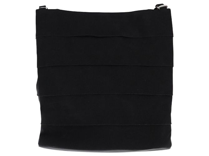 Borsa a Spalla Vala Chain in Tela Nera e Argento di Salvatore Ferragamo Auth BA5606 Nero - vista 2