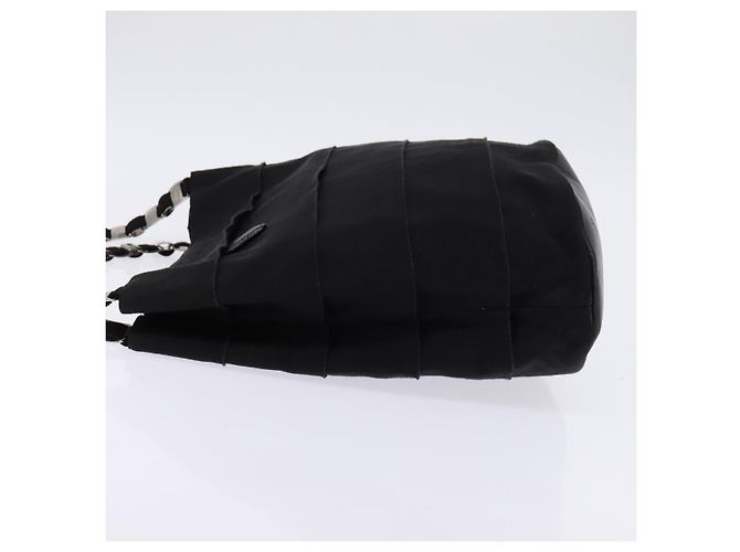 Borsa a Spalla Vala Chain in Tela Nera e Argento di Salvatore Ferragamo Auth BA5606 Nero - vista 3