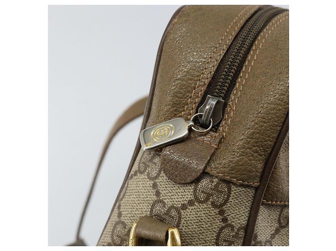 Sac à bandoulière GUCCI GG Supreme Web Sherry Line PVC Beige 119 02 088 Auth BA6080 Doré - vue 10