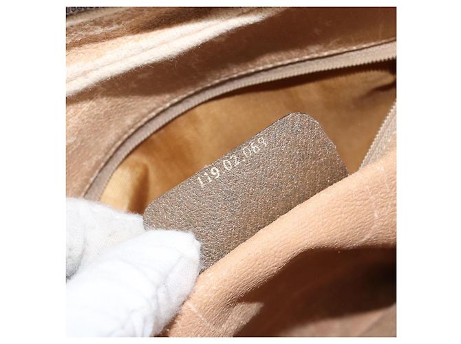 Sac à bandoulière GUCCI GG Supreme Web Sherry Line PVC Beige 119 02 088 Auth BA6080 Doré - vue 12