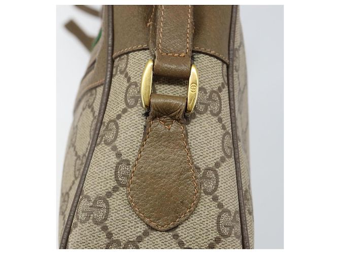 Sac à bandoulière GUCCI GG Supreme Web Sherry Line PVC Beige 119 02 088 Auth BA6080 Doré - vue 17