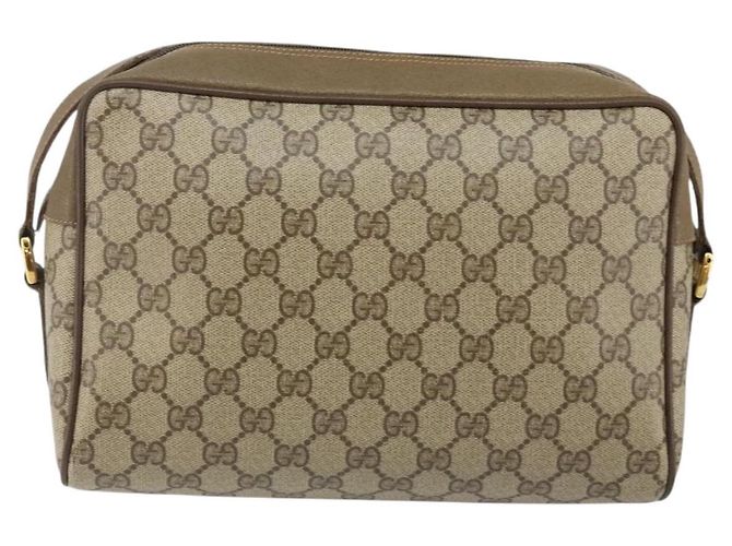 Sac à bandoulière GUCCI GG Supreme Web Sherry Line PVC Beige 119 02 088 Auth BA6080 Doré - vue 2