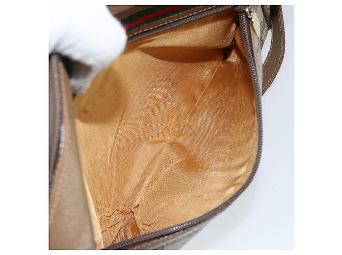 Sac à bandoulière GUCCI GG Supreme Web Sherry Line PVC Beige 119 02 088 Auth BA6080 Doré - vue 23