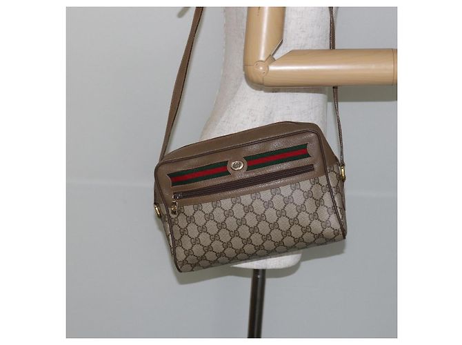Sac à bandoulière GUCCI GG Supreme Web Sherry Line PVC Beige 119 02 088 Auth BA6080 Doré - vue 24