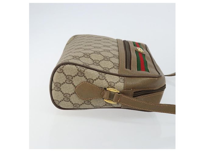 Sac à bandoulière GUCCI GG Supreme Web Sherry Line PVC Beige 119 02 088 Auth BA6080 Doré - vue 3