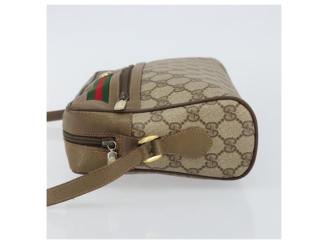 Sac à bandoulière GUCCI GG Supreme Web Sherry Line PVC Beige 119 02 088 Auth BA6080 Doré - vue 4