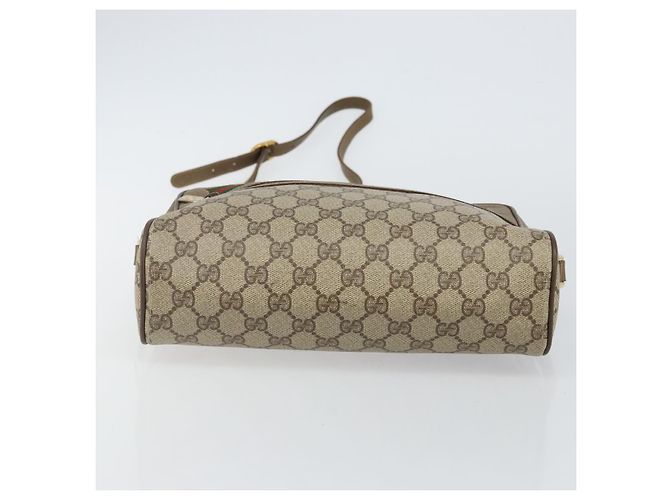 Sac à bandoulière GUCCI GG Supreme Web Sherry Line PVC Beige 119 02 088 Auth BA6080 Doré - vue 5