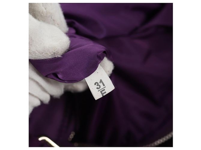 PRADA Borsa a Mano Nylon 2 vie Viola Oro Auth 138073M D'oro Porpora - vista 11