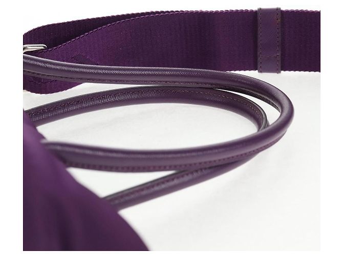 PRADA Borsa a Mano Nylon 2 vie Viola Oro Auth 138073M D'oro Porpora - vista 14