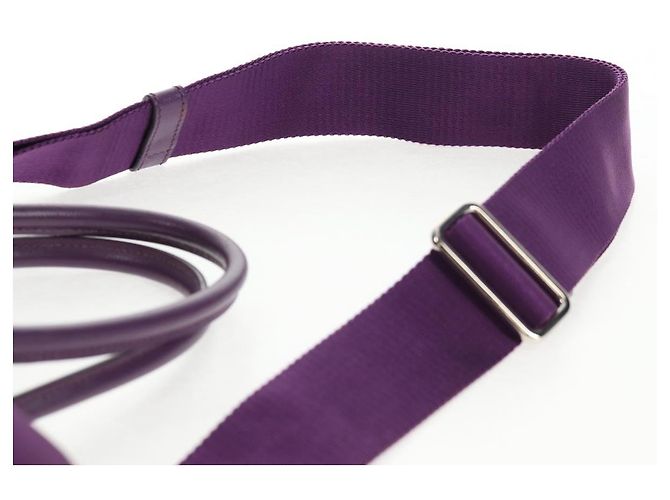 PRADA Borsa a Mano Nylon 2 vie Viola Oro Auth 138073M D'oro Porpora - vista 15