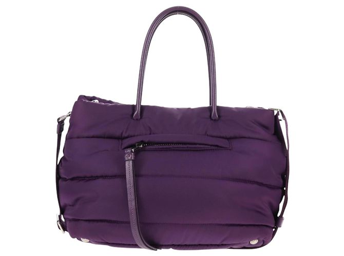 PRADA Borsa a Mano Nylon 2 vie Viola Oro Auth 138073M D'oro Porpora - vista 2