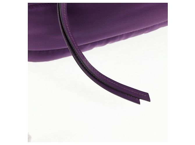PRADA Borsa a Mano Nylon 2 vie Viola Oro Auth 138073M D'oro Porpora - vista 22