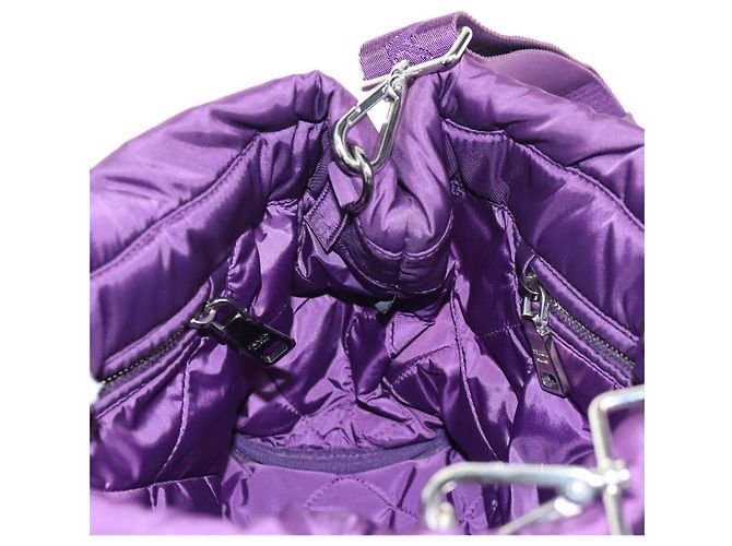 PRADA Borsa a Mano Nylon 2 vie Viola Oro Auth 138073M D'oro Porpora - vista 25