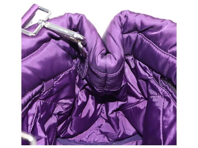 PRADA Borsa a Mano Nylon 2 vie Viola Oro Auth 138073M D'oro Porpora - vista 26