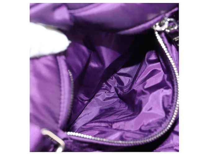 PRADA Borsa a Mano Nylon 2 vie Viola Oro Auth 138073M D'oro Porpora - vista 27