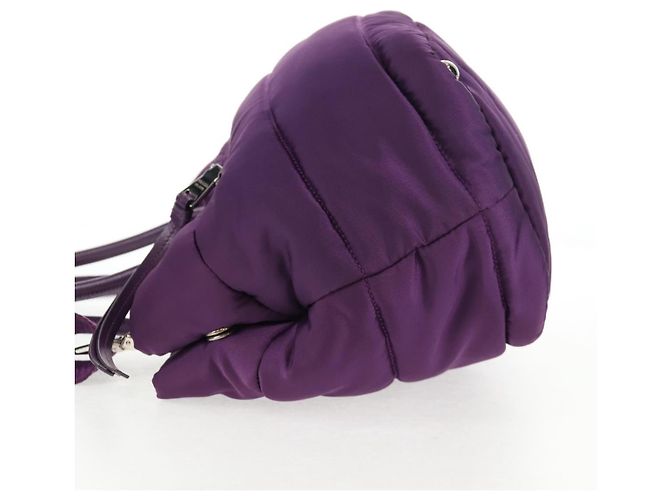 PRADA Borsa a Mano Nylon 2 vie Viola Oro Auth 138073M D'oro Porpora - vista 3
