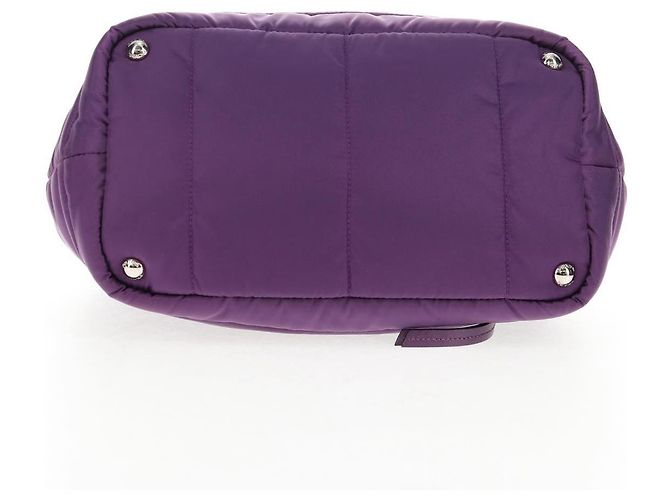 PRADA Borsa a Mano Nylon 2 vie Viola Oro Auth 138073M D'oro Porpora - vista 5