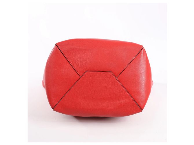 Céline Celine Cabas Phantom Large Leather Shoulder Bag in Red - view 10