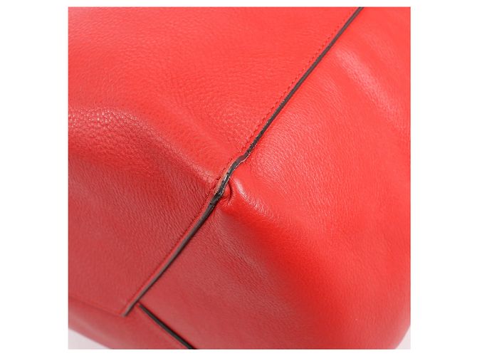 Céline Celine Cabas Phantom Large Leather Shoulder Bag in Red - view 13