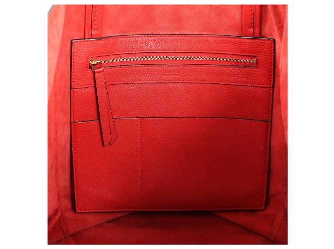 Céline Celine Cabas Phantom Large Leather Shoulder Bag in Red - view 18