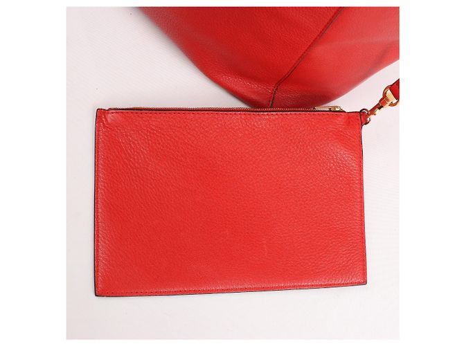 Céline Celine Cabas Phantom Large Leather Shoulder Bag in Red - view 7