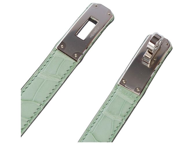 Hermès HERMES Kelly Accessoire aus exotischem Leder Grün - 102920 - Ansicht 10