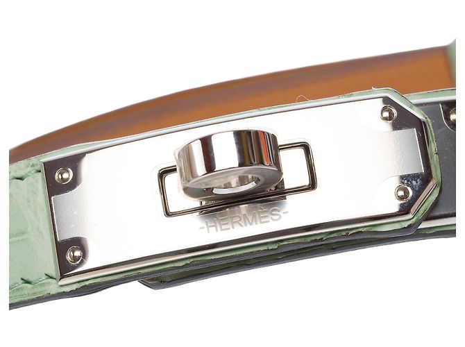Hermès HERMES Kelly Accessoire aus exotischem Leder Grün - 102920 - Ansicht 8