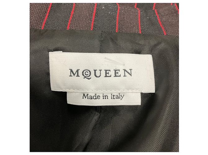 Chaleco de Lana Rayado Negro / Burdeos 2024 de Alexander McQueen - vista 4