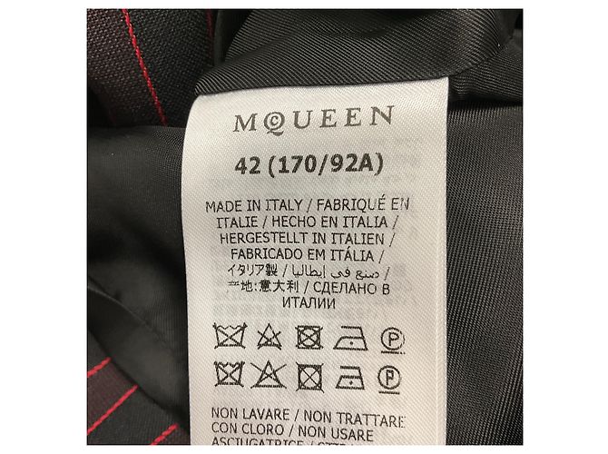 Chaleco de Lana Rayado Negro / Burdeos 2024 de Alexander McQueen - vista 6