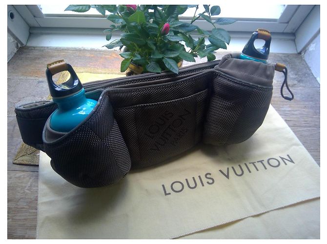 Louis Vuitton Damier Grey Belt Bag with Water Bottles - view 2