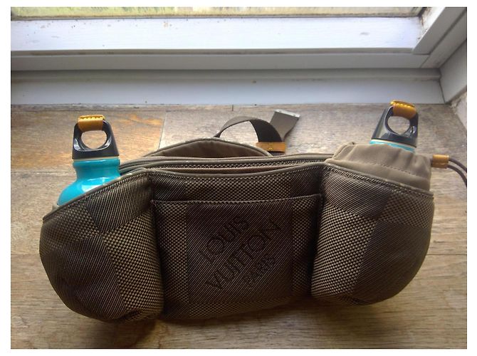Louis Vuitton Damier Grey Belt Bag with Water Bottles - view 7
