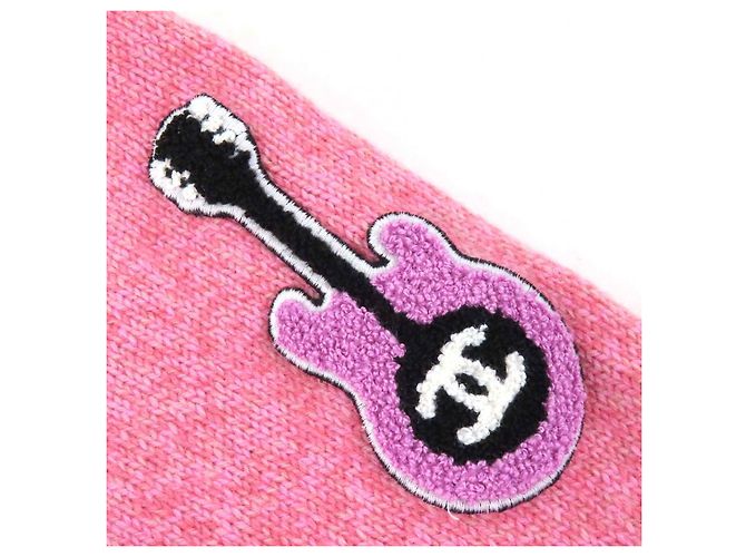 Cashmere-Strickpullover mit COCO-Gitarren-Patch von Chanel Pink - Ansicht 5