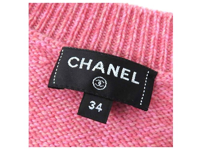 Cashmere-Strickpullover mit COCO-Gitarren-Patch von Chanel Pink - Ansicht 6