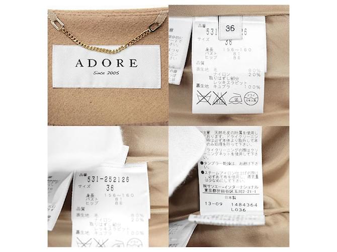 Autre Marque Abrigo de Conejo Rex Melton ADORE Beige Camello - vista 10