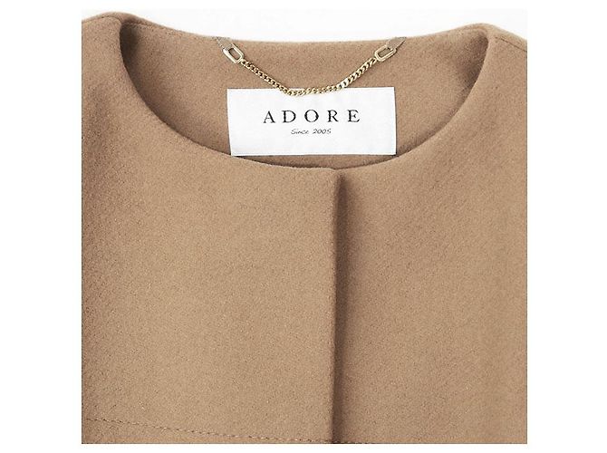 Autre Marque Abrigo de Conejo Rex Melton ADORE Beige Camello - vista 11