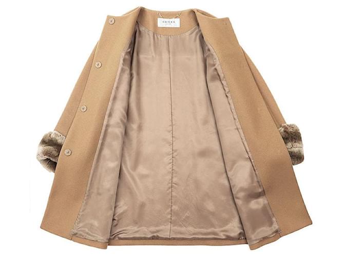 Autre Marque Abrigo de Conejo Rex Melton ADORE Beige Camello - vista 6