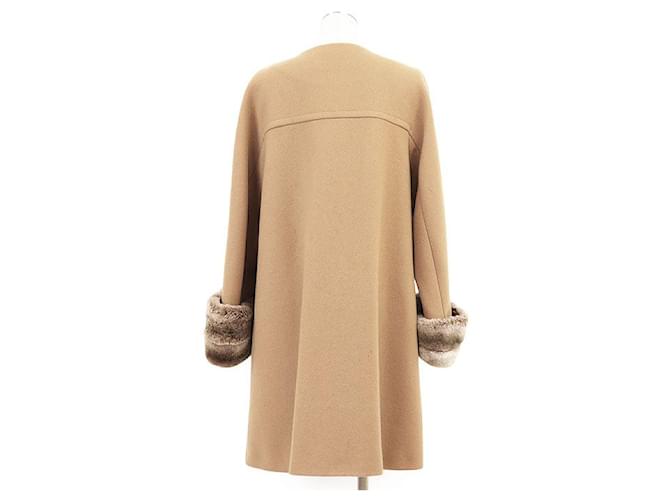 Autre Marque Abrigo de Conejo Rex Melton ADORE Beige Camello - vista 9