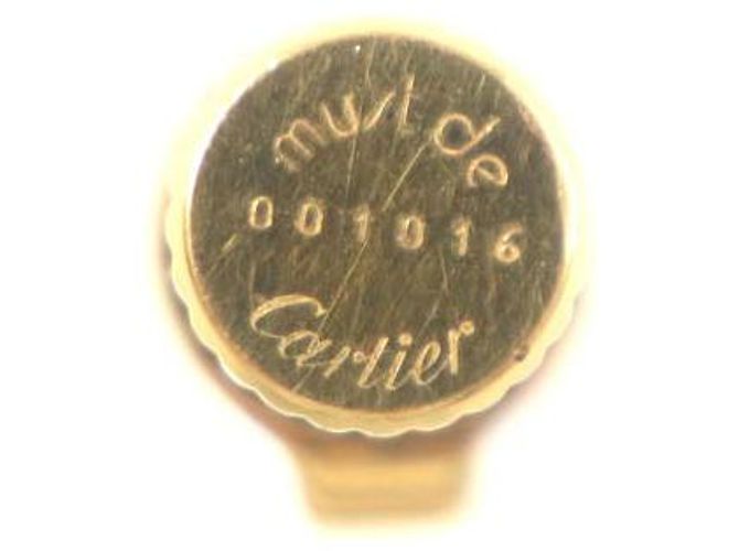 Kugelschreiber Must de Cartier mit Streifenmuster Golden - Ansicht 4