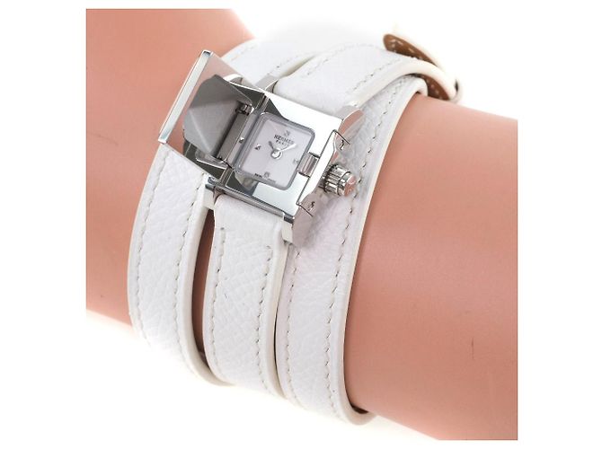 Orologio in acciaio inossidabile Hermès Medor Rock Bianco - vista 2