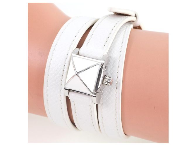 Orologio in acciaio inossidabile Hermès Medor Rock Bianco - vista 4