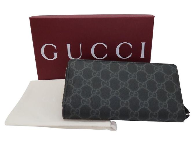 Cartera larga de lona GG con emblema GG de Gucci Negro - vista 16