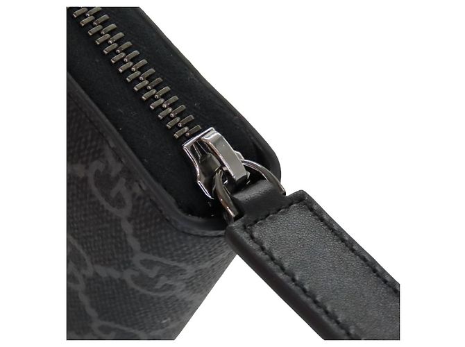 Cartera larga de lona GG con emblema GG de Gucci Negro - vista 8